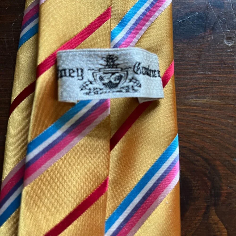 Boy's Necktie Gold Red Blue Stripe By Joey Couhire